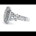 Inel de Logodnă din Aur 14k cu Moissanite Halo Grande Etern Pavé de 1.47 ct