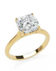 Inel de Logodnă Solitaire Cushion din Aur 14k cu Moissanit de 2.6 ct