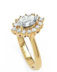 Inel de Logodnă Solitaire din Aur 14k cu Moissanite Marquise si Halo de 0.64 ct