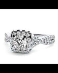 Inel de Logodnă Vintage Pavé Halo cu Diamante Naturale de 0.77 ct