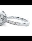 Inel de Logodnă Obsidian din Aur 14k cu Diamante Create în Laborator Halo Pavé de 1.17 ct