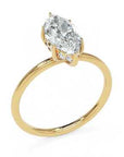 Inel de Logodnă Solitaire Halo Ascuns din Aur 18k cu Diamant Creat în Laborator Marquise de 1.41 ct