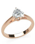 Inel de Logodnă Solitaire Heart din Aur 14k cu Diamant Creat în Laborator de 0.8 ct