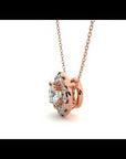 Lanț din Aur 14k cu Pandantiv Rotund Brilliant, Diamante Create în Laborator de 1.88 ct