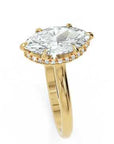 Inel de Logodnă Solitaire cu Halo Ascuns din Aur 14k cu Diamant Natural Marquise de 1.48 ct