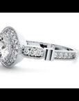 Inel de Logodnă din Aur 14k cu Diamante Create în Laborator Brilliant Halo Pavé de 1.39 ct