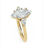 Inel de Logodnă Marquise x Ducesse din Aur 14k cu Trei Diamante Create în Laborator de 1.6 ct