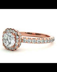 Inel de Logodnă Legacy cu Moissanite Halo Pavé de 1.17 ct