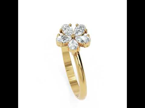 Flower PEAR 0.4 ct YG video