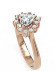 Inel de Logodnă Vintage Heart din Aur 14k cu Diamante Naturale de 0.65 ct