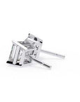 Cercei Stud Imperial din Aur 14k cu Moissanite Tăietură Princess de 3 ct