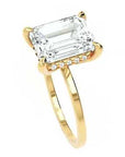 Inel de Logodnă Rachelle din Aur 18k cu Moissanite Emerald de 3 ct