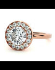 Inel de Logodnă din Aur 14k cu Diamante Create în Laborator Brilliant Halo de 0.98 ct