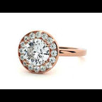 Inel de Logodnă din Aur 14k cu Diamante Create în Laborator Brilliant Halo de 0.98 ct