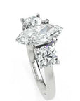 Inel de Logodnă Marquise du Chateau cu Trei Diamante Naturale de 2.3 ct
