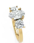 Inel de Logodnă Oval & Round din Aur 14k cu Trei Diamante Create în Laborator de 2.3 ct