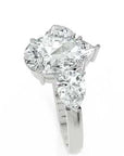 Inel de Logodnă Trei Pietre Pară din Aur 14k cu Diamante Create în Laborator de 2.8 ct