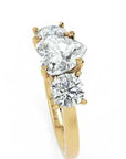 Inel de Logodnă Forever Heart din Aur 14k cu Trei Moissanite de 2.4 ct