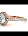 Inel de Logodnă din Aur 14k cu Moissanite Brilliant Halo Pavé de 1.58 ct