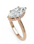 Inel de Logodnă Solitaire cu Halo Ascuns din Aur 14k cu Diamant Natural Marquise de 1.48 ct