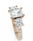 Inel de Logodnă Duchesse Éclat Pave din Aur 14k cu Diamante Radiant și Rotunde Create în Laborator de 2.67 ct