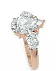 Inel de Logodnă Trei Pietre Pară din Aur 14k cu Diamante Create în Laborator de 2.8 ct