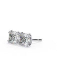 Cercei Stud Monaco din Aur 14k cu Moissanite Tăietură Cushion Square de 2.2 ct