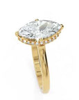 Inel de Logodnă Solitaire cu Halo Ascuns din Aur 18k cu Diamant Natural Marquise de 1.48 ct