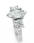 Inel de Logodnă Marquise x Contesse din Aur 14k cu Trei Diamante Create în Laborator de 2.5 ct