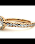 Inel de Logodnă din Aur 14k cu Diamante Create în Laborator Brilliant Halo Pavé de 1.30 ct
