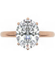 Inel de Logodnă Solitaire 'L'Amour' din Aur 18k cu Moissanite Oval de 1.8 ct din 18k Aur Roz - Castelo.ro