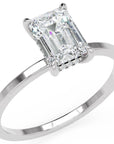 Inel de Logodnă Rachelle din Aur 18k cu Diamant Natural Emerald de 1.02 ct din 18k Aur Alb - Castelo.ro