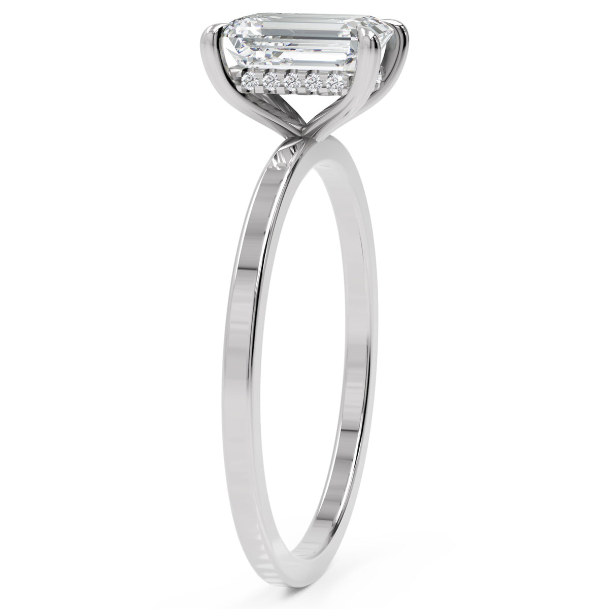 Inel de Logodnă Rachelle din Aur 14k cu Diamant Natural Emerald de 1.02 ct din 14k Aur Alb - Castelo.ro
