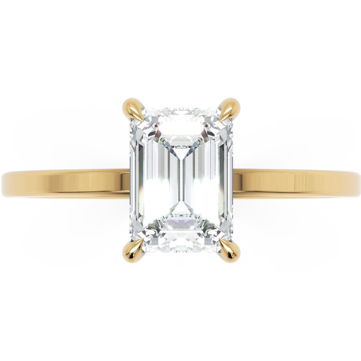 Inel de Logodnă Rachelle din Aur 14k cu Diamant Natural Emerald de 1.02 ct din 14k Aur Galben - Castelo.ro