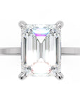 Inel de Logodnă Rachelle din Aur 14k cu Diamant Creat în Laborator Emerald de 2 ct din 14k Aur Alb - Castelo.ro