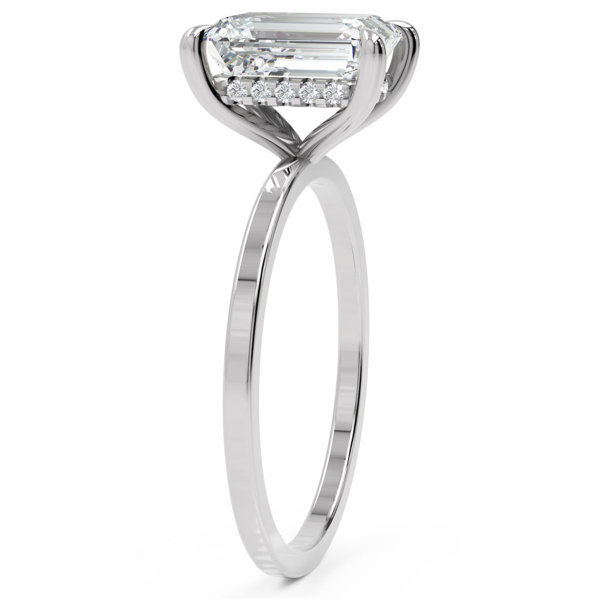 Inel de Logodnă Rachelle din Aur 18k cu Diamant Creat în Laborator Emerald de 2 ct din Platina - Castelo.ro