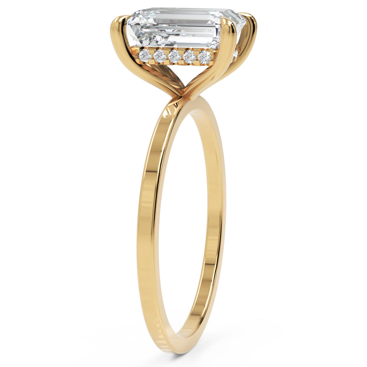 Inel de Logodnă Rachelle din Aur 14k cu Diamant Natural Emerald de 2 ct din 14k Aur Galben - Castelo.ro