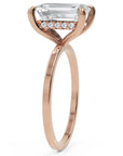 Inel de Logodnă Rachelle din Aur 14k cu Diamant Natural Emerald de 3 ct din 14k Aur Roz - Castelo.ro
