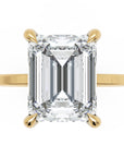 Inel de Logodnă Rachelle din Aur 18k cu Moissanite Emerald de 3 ct din 18k Aur Galben - Castelo.ro