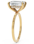 Inel de Logodnă Rachelle din Aur 18k cu Diamant Natural Emerald de 3 ct din 18k Aur Galben - Castelo.ro