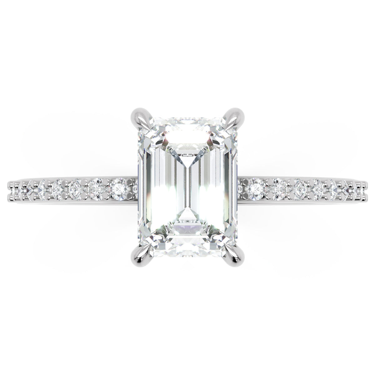 Inel de Logodnă Mayfair din Aur 18k cu Diamant Creat în Laborator Emerald de 1 ct din Platina - Castelo.ro