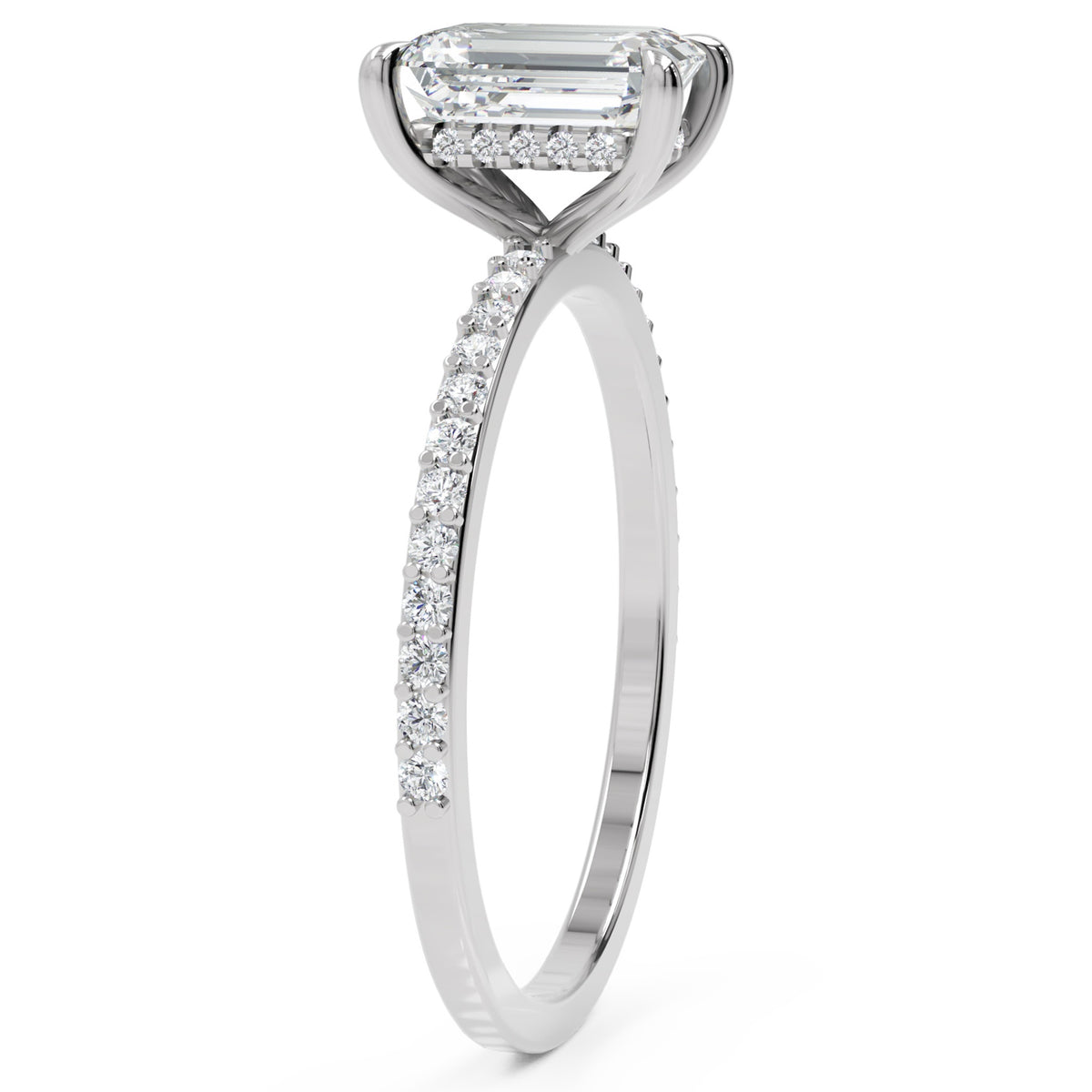 Inel de Logodnă Mayfair din Aur 18k cu Diamant Creat în Laborator Emerald de 1 ct din Platina - Castelo.ro