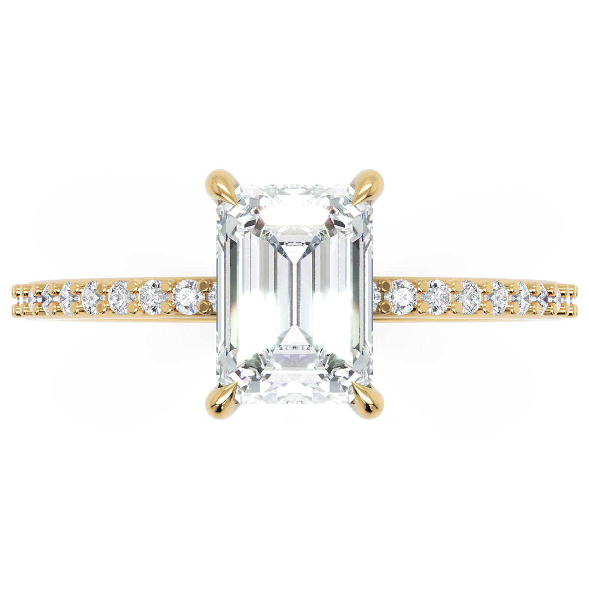 Inel de Logodnă Mayfair din Aur 18k cu Diamant Natural Emerald de 1 ct din 18k Aur Galben - Castelo.ro