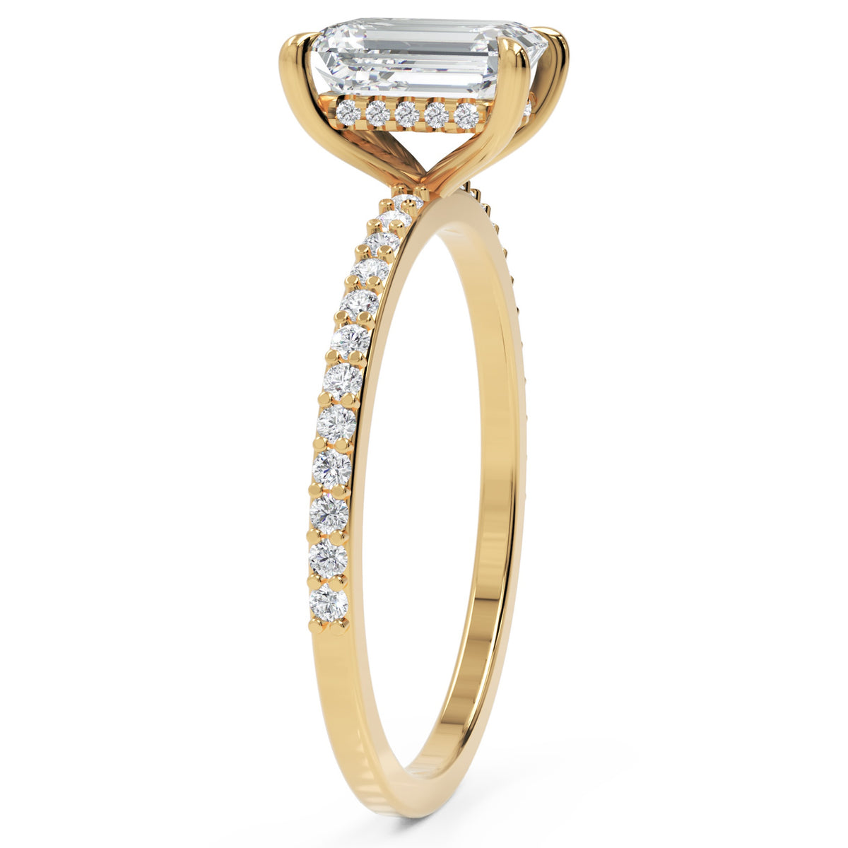 Inel de Logodnă Mayfair din Aur 18k cu Diamant Natural Emerald de 1 ct din 18k Aur Galben - Castelo.ro
