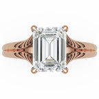 Inel de Logodnă Belgravia din Aur 18k cu Diamant Creat în Laborator Emerald de 1.5 ct din 18k Aur Roz - Castelo.ro