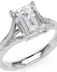 Inel de Logodnă Belgravia din Aur 18k cu Moissanite Emerald de 1.5 ct din Platina - Castelo.ro