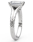 Inel de Logodnă Belgravia din Aur 18k cu Moissanite Emerald de 1.5 ct din Platina - Castelo.ro