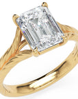 Inel de Logodnă Belgravia din Aur 18k cu Moissanite Emerald de 1.5 ct din 18k Aur Galben - Castelo.ro