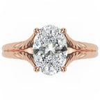 Inel de Logodnă Belgravia din Aur 18k cu Moissanite Oval de 1.5 ct din 18k Aur Roz - Castelo.ro