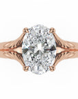 Inel de Logodnă Belgravia din Aur 14k cu Moissanite Oval de 1.5 ct din 14k Aur Roz - Castelo.ro